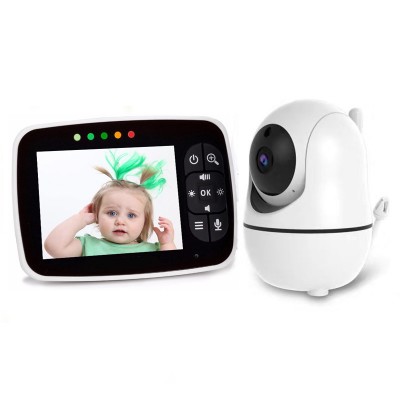 3.5 inch wireless Pan tilt Scan Video Baby Monitor with Night Vision and Temperature Monitoring and Lullabies